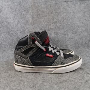 Vans Shoes Kids 1 Sneaker High Top Skate Casual Leather Lace Up Youth Gray Black